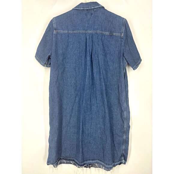 NEW Levi’s Medium Wash Raw Hem Button Up Dress Blue Large - Picture 4 of 4